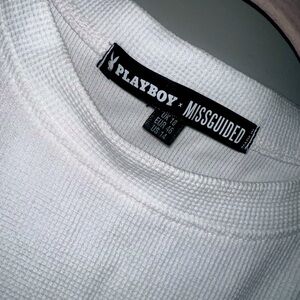 Playboy x Missguided Waffle long Sleeve